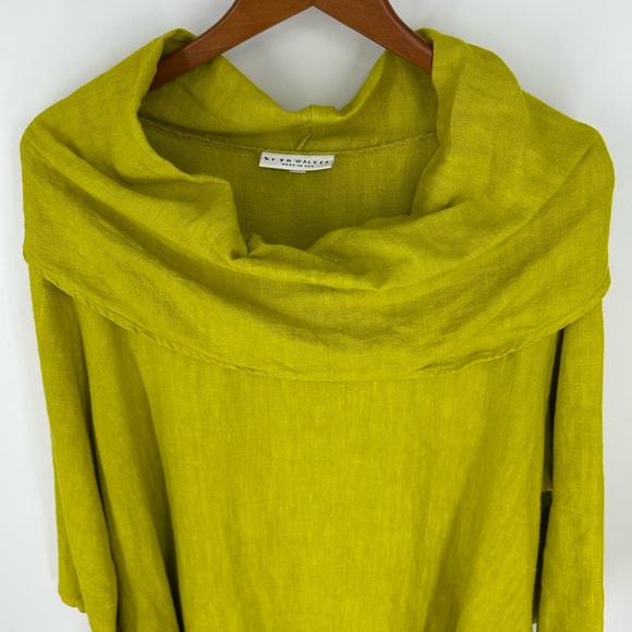 Bryn Walker 100% Linen Chartreuse Lagenlook Tunic Top L-1X Oversized Natural - Picture 10 of 16